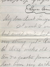 cropped view of letter