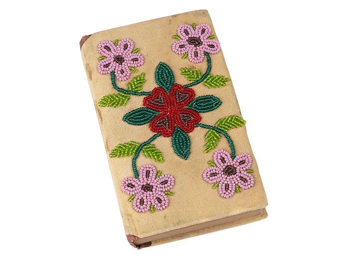 Hymnal with beaded cover: Okodakiciye Wakan Tadowan Kin.